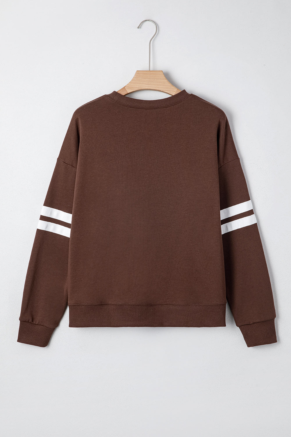 Evergreen Varsity Striped Detail Drop Shoulder Oversized Sweatshirt