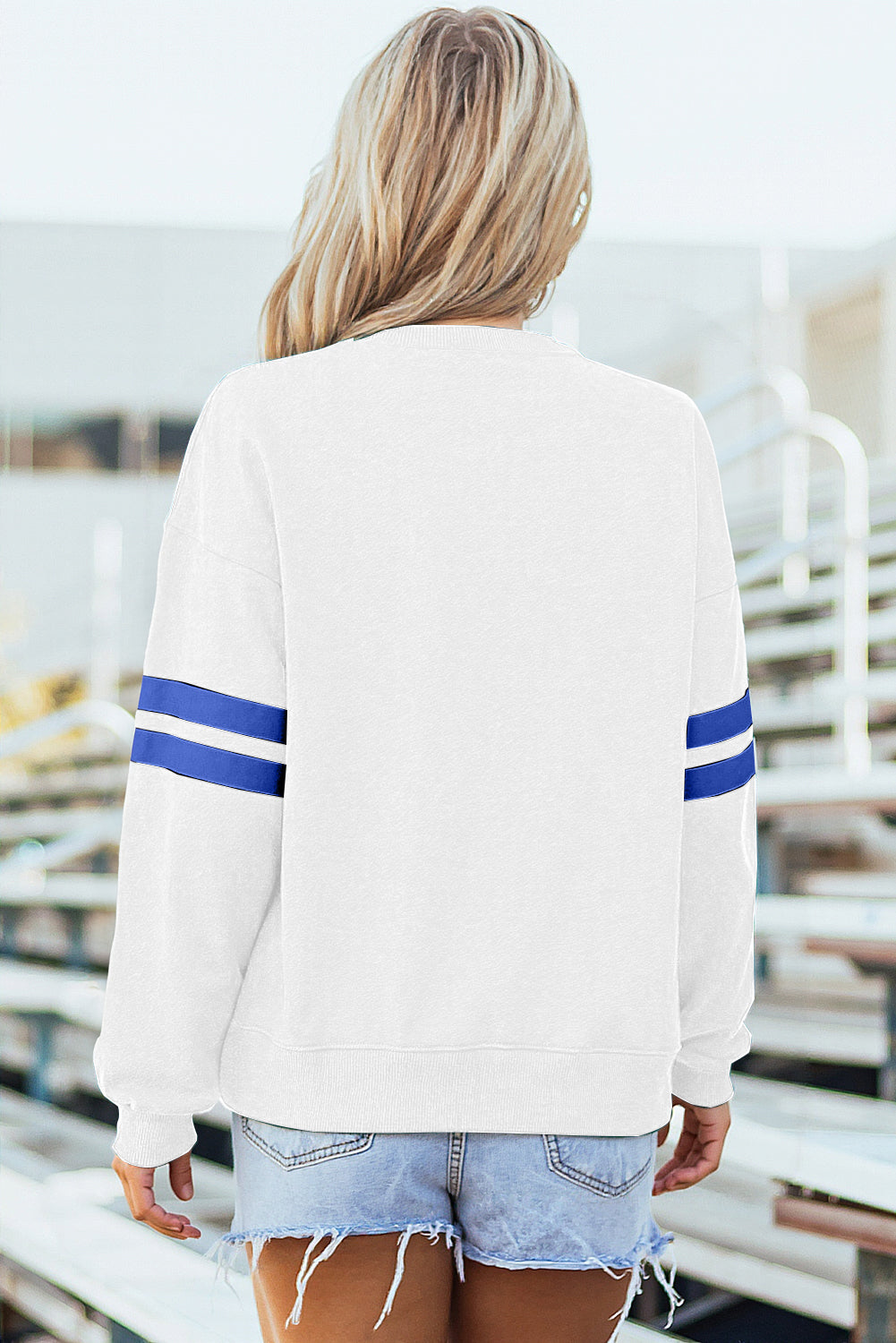 Evergreen Varsity Striped Detail Drop Shoulder Oversized Sweatshirt